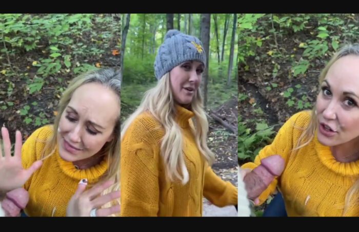 Brandi Love Blowjob in the Forest Sextape