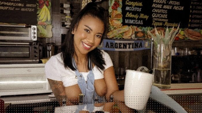 Ameena Greene The Cafe Waitress gets Creampied