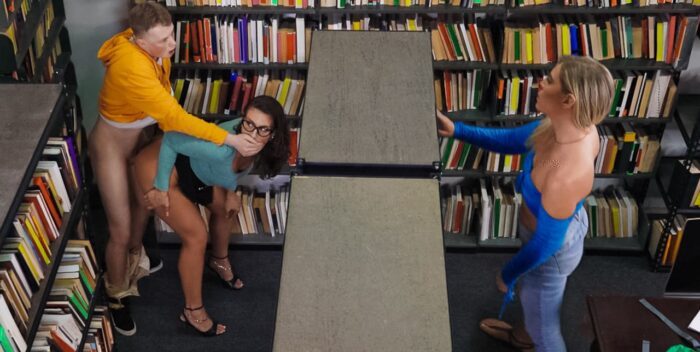 slay savage krissy knight sneaky librarian gets college cock